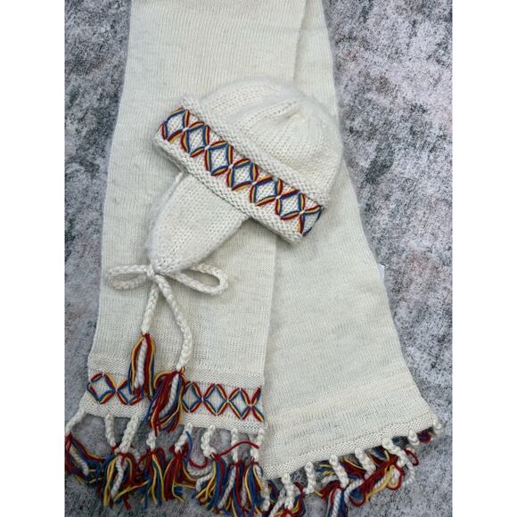 Unbranded Accessories - Swedish Norwegian Wool Hat And Scarf Set Lovikka Style Handmade Nordic